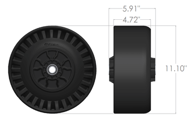 DFlex Flat - Free Lawn Mower Tires – 11x5 - 5 Solid Front Wheels for Zero Turn Mowers (2 Pack), | MowMore