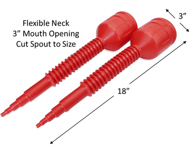 Wide Mouth Flexible Funnel for Gas, Oil and Engine Fluids 2 - Pack | MM22F, MM22F | MowMore
