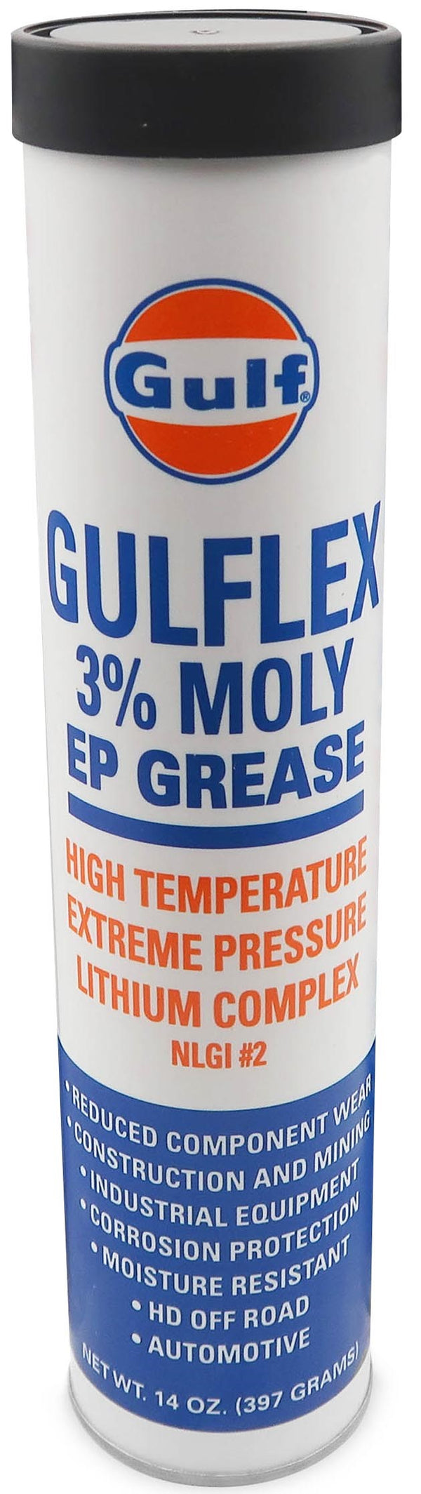 Gulflex 3% Moly EP Red Hi-Temp Grease Cartridge, 14 oz. Tube
