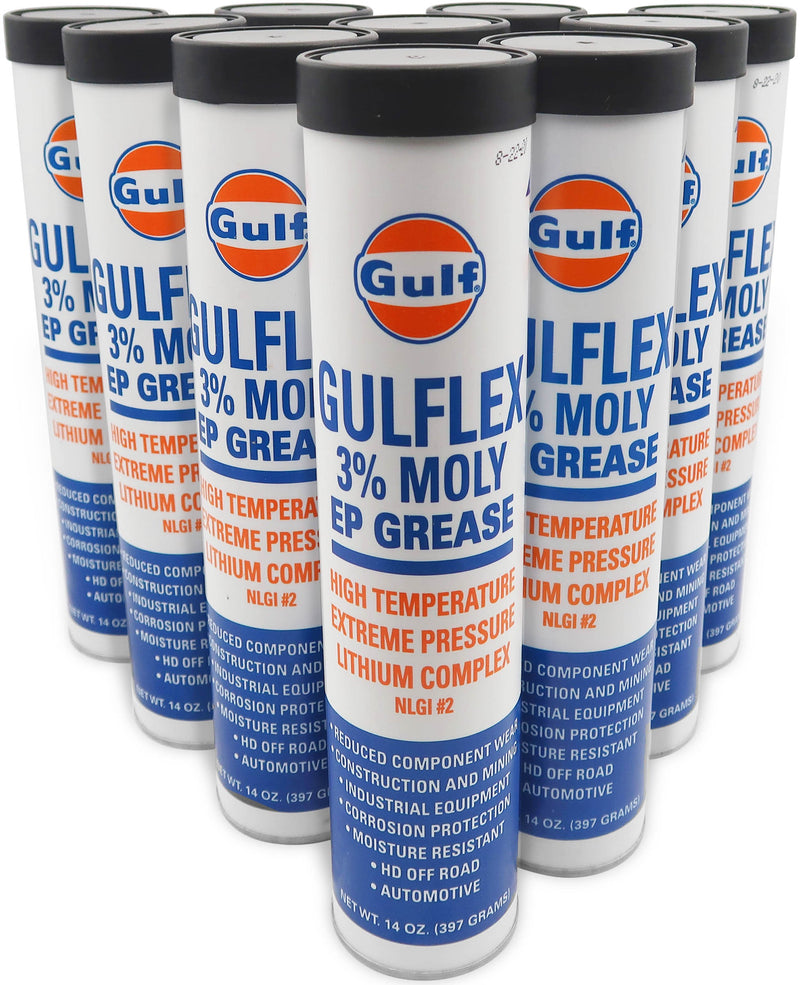 Gulflex Hi-Temp Grease, Case of 10, 14 oz. Tubes, Made in USA! | GULF14case
