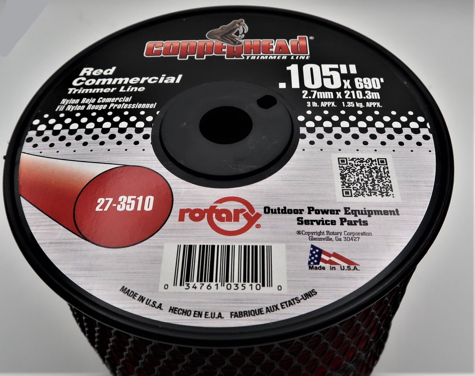 .105 Round Trimmer Line Premium Commercial Grade 690' 3lb spool | TL3105, TL3105 | MowMore