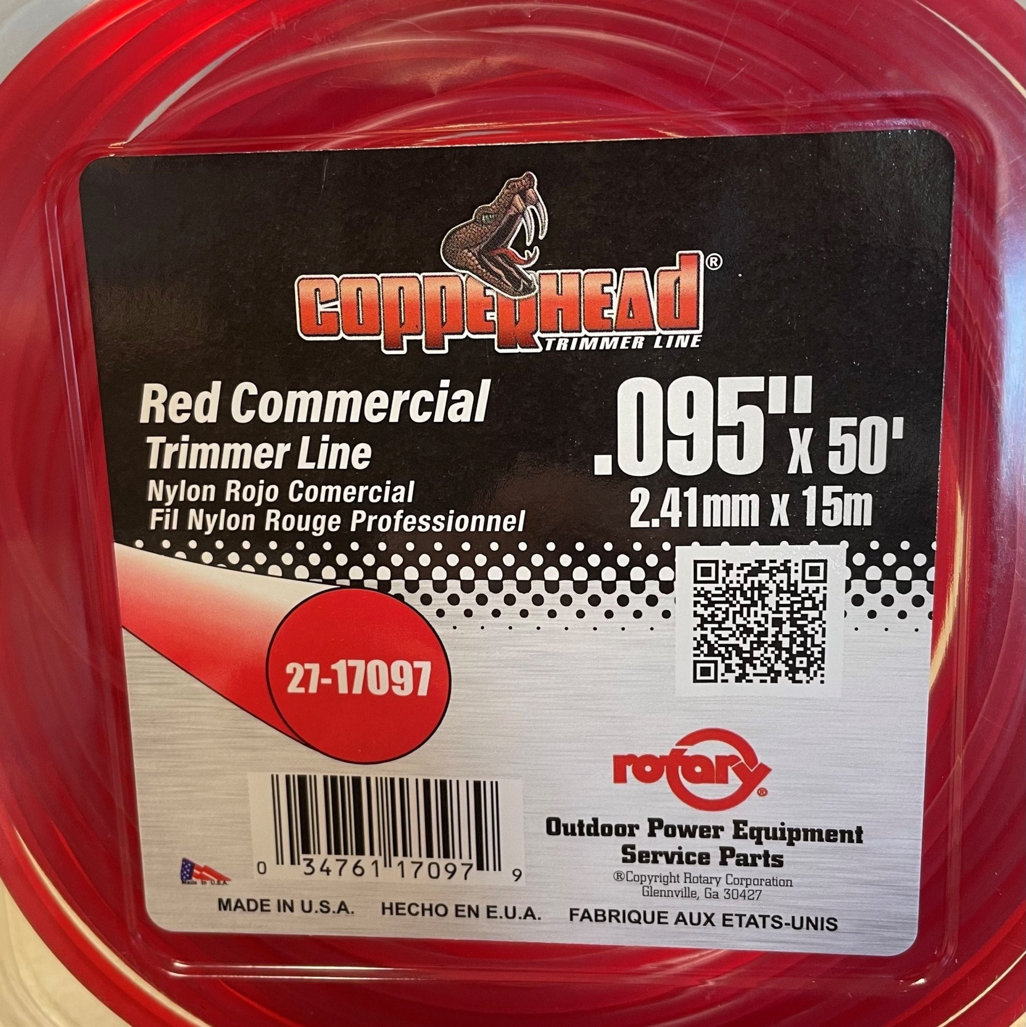 50' Round Commercial Trimmer Line .095 | 17097, 17097 | MowMore