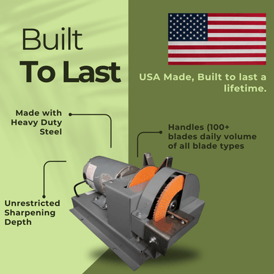 RBG 750 Professional Mulching Blade Sharpener USA Made Built to LAst | RBG750 | MowMore