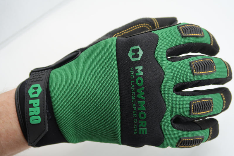 Landscaping Work Gloves, Microfiber, Anti-Vibration, Dexterity, Sweat Wipe, green